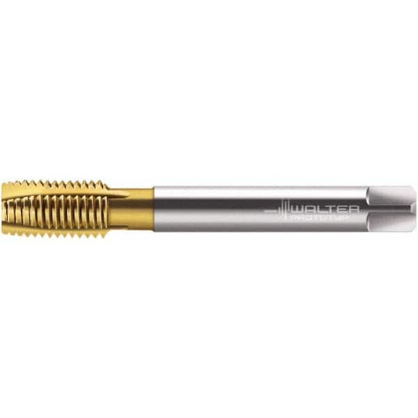 Spiral Point Tap: 3/8-16 UNC, 3 Flutes, Plug Chamfer, 2B Class of Fit, High-Speed Steel-E, TiN Coated MPN:6149930