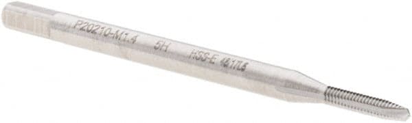 Spiral Point Tap: M1.4 x 0.3, Metric, 2 Flutes, Plug, 6H, Cobalt, Bright Finish MPN:6159834