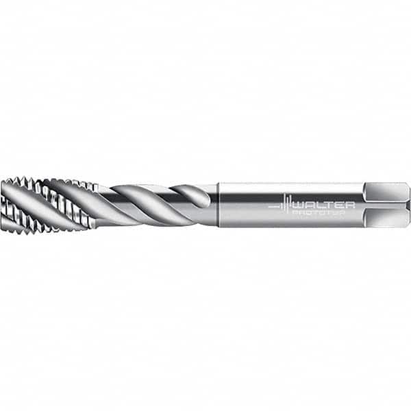 Spiral Flute Tap: M14x1.00 Metric Fine, 4 Flutes, Modified Bottoming, 6H Class of Fit, Cobalt, Bright/Uncoated MPN:6244619