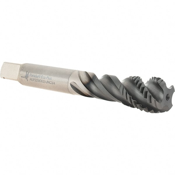 Spiral Flute Tap: 3/4-10, UNC, 4 Flute, Modified Bottoming, 2B Class of Fit, Powdered Metal, Hardlube Finish MPN:6245714