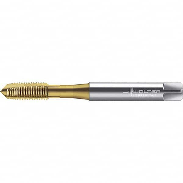 Spiral Point Tap: M6x1 Metric, 3 Flutes, Plug Chamfer, 6G Class of Fit, High-Speed Steel-E-PM, TiN Coated MPN:6432522