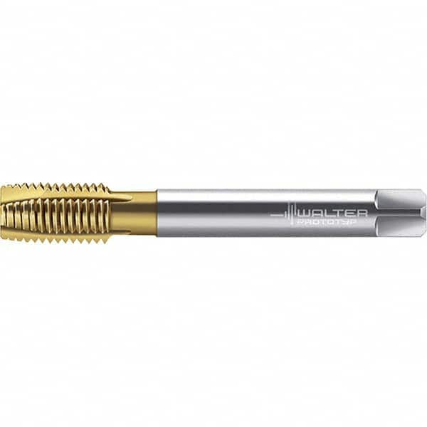 Spiral Point Tap: M14x2 Metric, 4 Flutes, Plug Chamfer, 6H Class of Fit, High-Speed Steel-E-PM, TiN Coated MPN:6432534