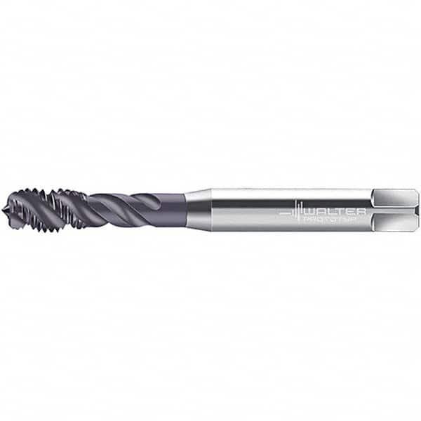 Spiral Flute Tap: M8 x 1.25, 3 Flute, Semi-Bottoming, 6HX Class of Fit, Powdered Metal Cobalt & High Speed Steel, TiAlN Finish MPN:6714356