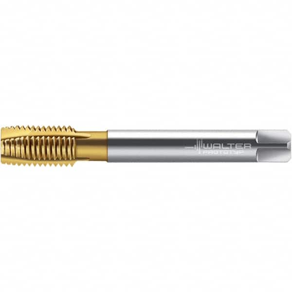 Spiral Point Tap: M14x2 Metric, 4 Flutes, Plug Chamfer, 6H Class of Fit, High-Speed Steel-E, TiN Coated MPN:6743451