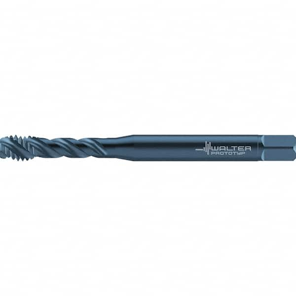 Spiral Flute Tap: #10-24, UNC, 3 Flute, Semi-Bottoming, 2B & 3B Class of Fit, High Speed Steel, Oxide Finish MPN:7557036