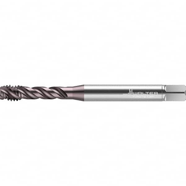 Spiral Flute Tap: M3, Metric, 3 Flute, Semi-Bottoming, 6HX Class of Fit, High Speed Steel, TiAlN Finish MPN:7557133