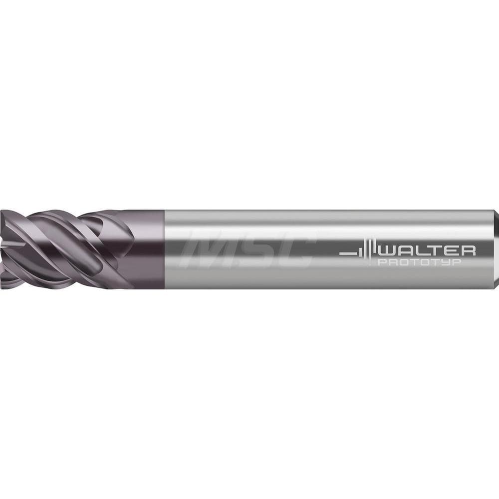 Square End Mill: 1/4'' Dia, 3/8'' LOC, 1/4'' Shank Dia, 2'' OAL, 4 Flutes, Solid Carbide MPN:7809946