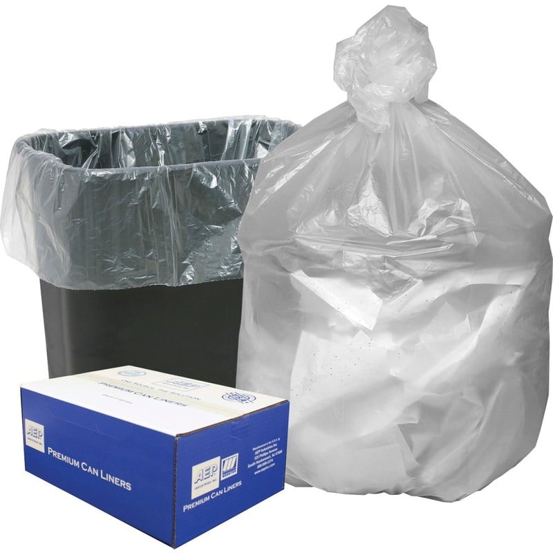 Berry High Density Commercial Can Liners - Small Size - 16 gal Capacity - 24in Width x 33in Length - 0.31 mil (8 Micron) Thickness - High Density - Natural - Resin - 1000/Carton - Garbage MPN:HD24338N