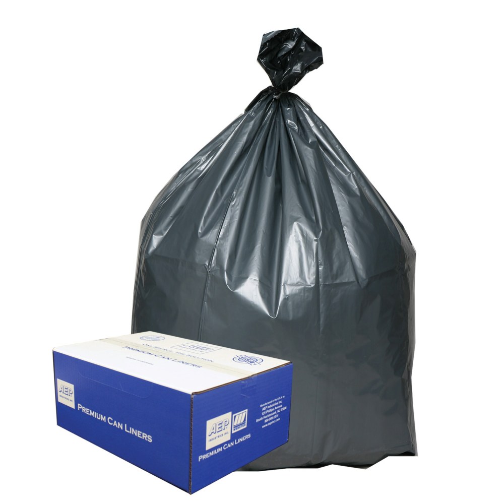 Webster Platinum Plus 1.55 mil Trash Bags, 55 gal, 39inH x 56inW, 70% Recycled, Black & Silver, 50 Bags (Min Order Qty 2) MPN:PLA6070