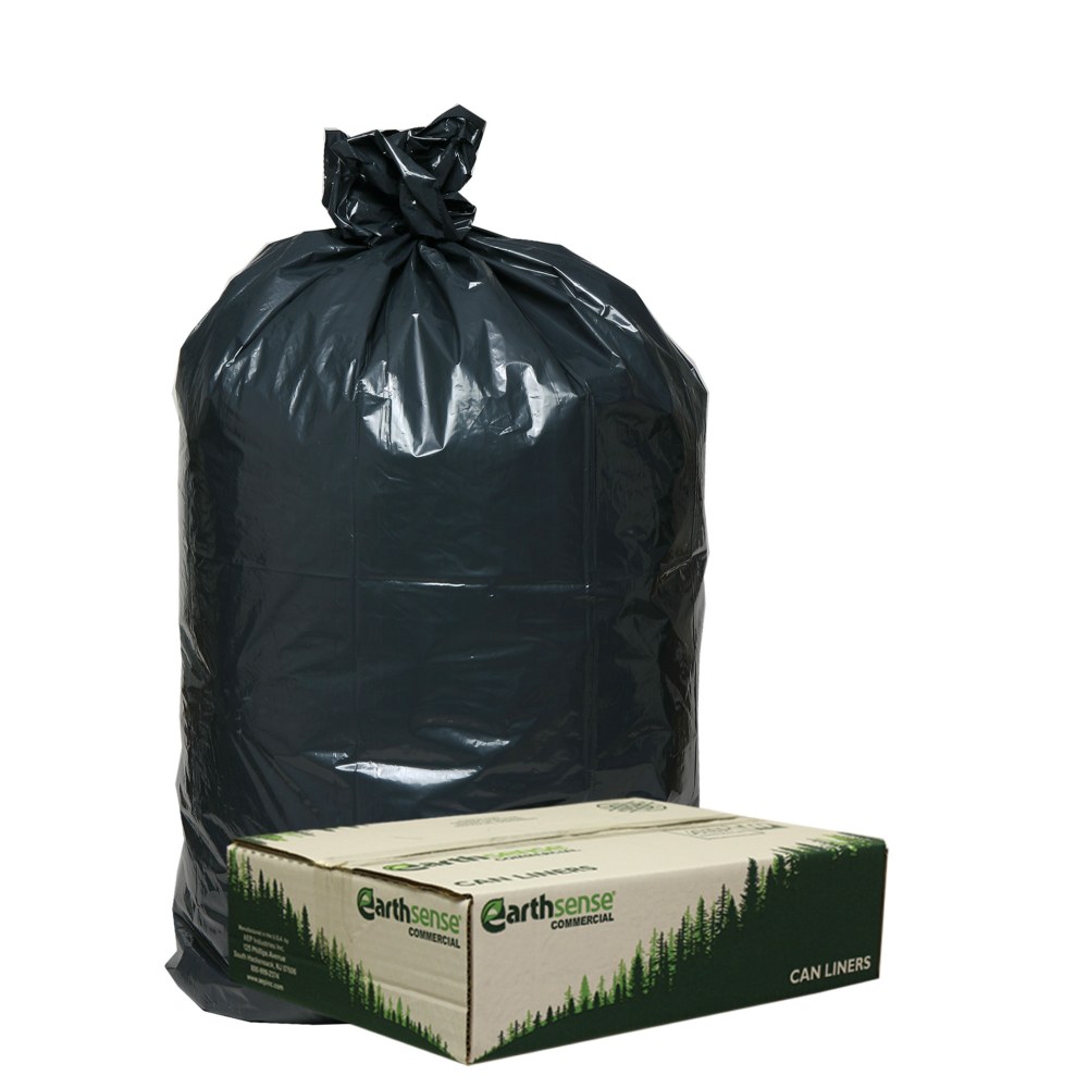 Webster EarthSense 75% Recycled Star bottom Commercial Can Liners, 33 Gallons, 0.90 Mil Thick, 32 1/2in x 40in, Black, Box Of 80 (Min Order Qty 2) MPN:RNW1TL80