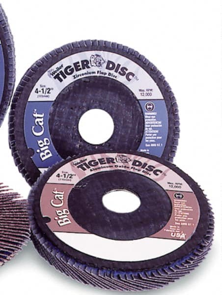 Flap Disc: 5/8-11 Hole, 60 Grit, Aluminum Oxide, Type 27 MPN:50834