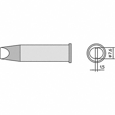 Xht E Soldering Tip Chisel 7.6 X 1.5 MPN:T0054480299