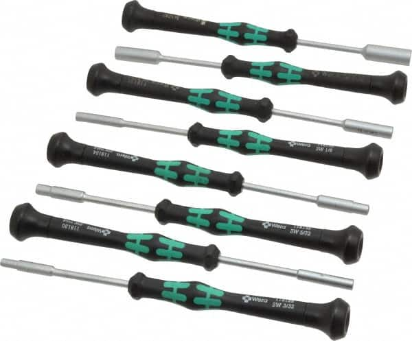 Nut Driver Set: 8 Pc, 3/32 to 1/4