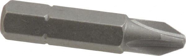 Power Screwdriver Bit: #2 Phillips, PH2 Speciality Point Size, 1/4