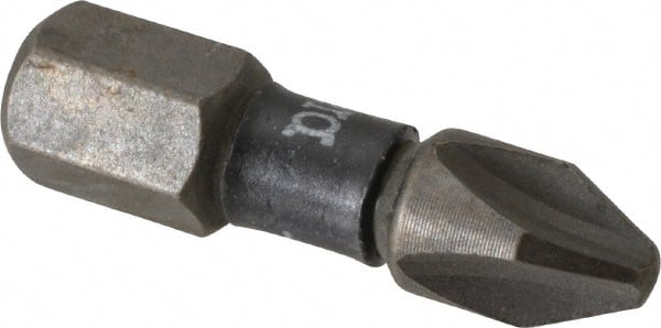 Power Screwdriver Bit: #2 Phillips, PH2 Speciality Point Size, 1/4