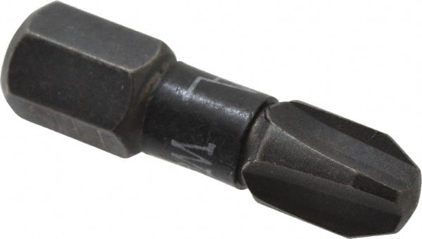 Power Screwdriver Bit: #3 Phillips, PH3 Speciality Point Size, 1/4