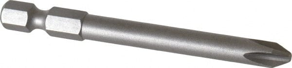 Power Screwdriver Bit: #2 Phillips, PH2 Speciality Point Size, 1/4