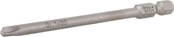 Power Screwdriver Bit: #1 Tri-Wing Speciality Point Size, 1/4