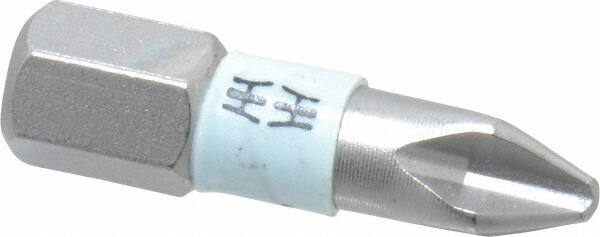 Power Screwdriver Bit: #2 Phillips, PH2 Speciality Point Size, 1/4