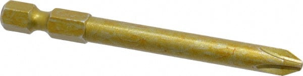 Power Screwdriver Bit: #2 Phillips, PH2 Speciality Point Size, 1/4