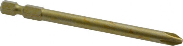 Power Screwdriver Bit: #2 Phillips, PH2 Speciality Point Size, 1/4