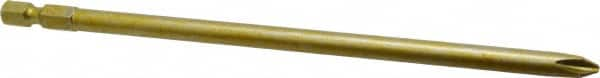 Power Screwdriver Bit: #2 Phillips, PH2 Speciality Point Size, 1/4