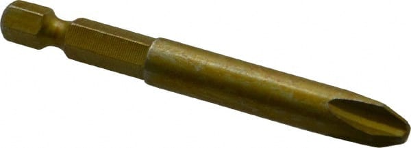 Power Screwdriver Bit: #3 Phillips, PH3 Speciality Point Size, 1/4