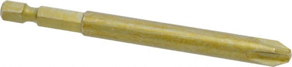 Power Screwdriver Bit: #3 Phillips, PH3 Speciality Point Size, 1/4