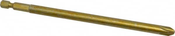 Power Screwdriver Bit: #3 Phillips, PH3 Speciality Point Size, 1/4