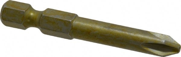 Power Screwdriver Bit: #2 Phillips, PH2 Speciality Point Size, 1/4