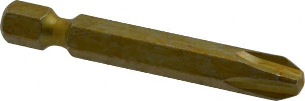 Power Screwdriver Bit: #3 Phillips, PH3 Speciality Point Size, 1/4