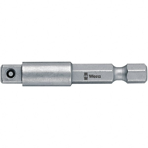 Socket Adapter: Square-Drive to Hex Bit, 1/4