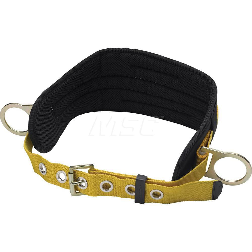 Fall Protection Positioning Belt: Polyester, Yellow, Use with Harness MPN:M210001