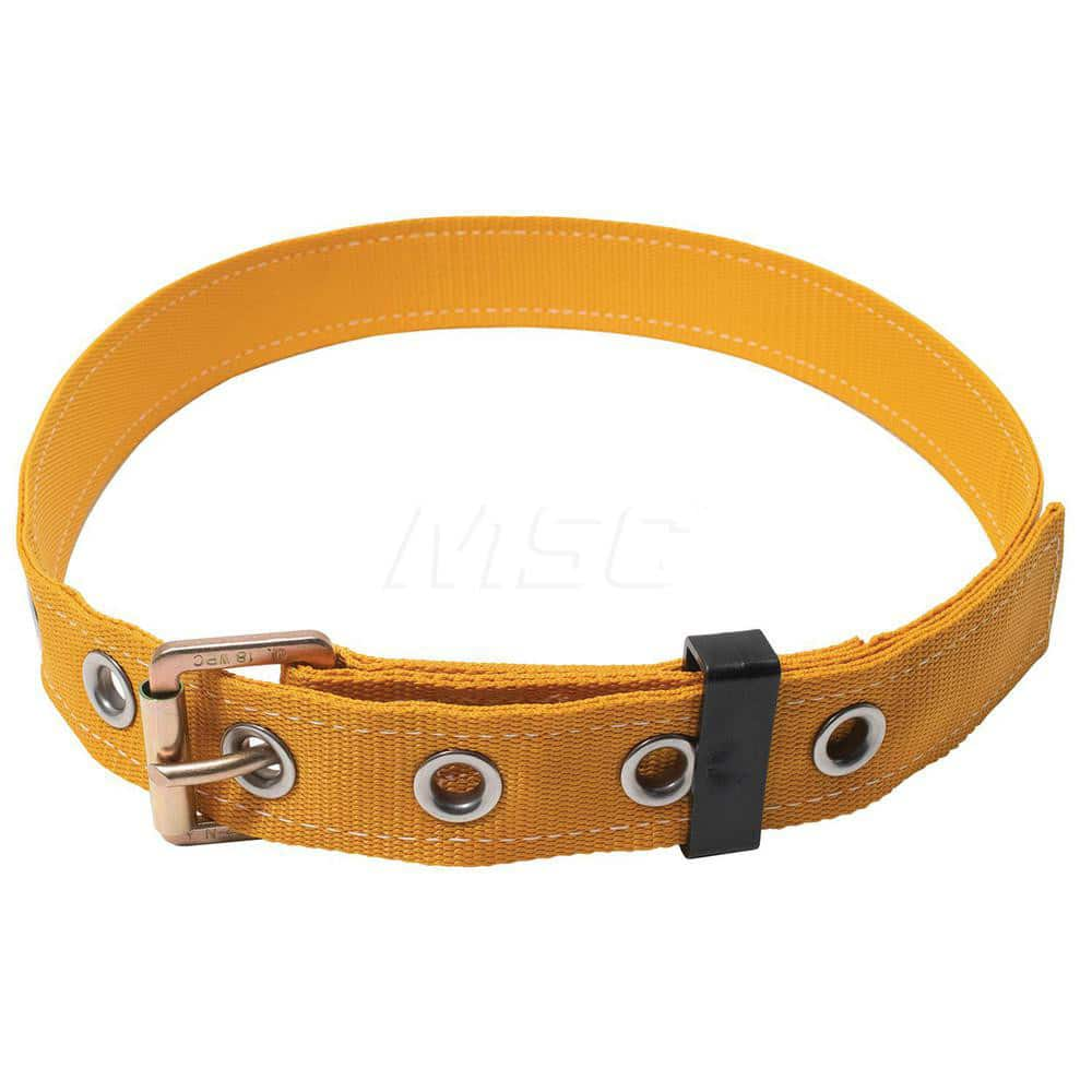 Fall Protection Positioning Belt: Polyester, Yellow, Use with Harness MPN:M610005