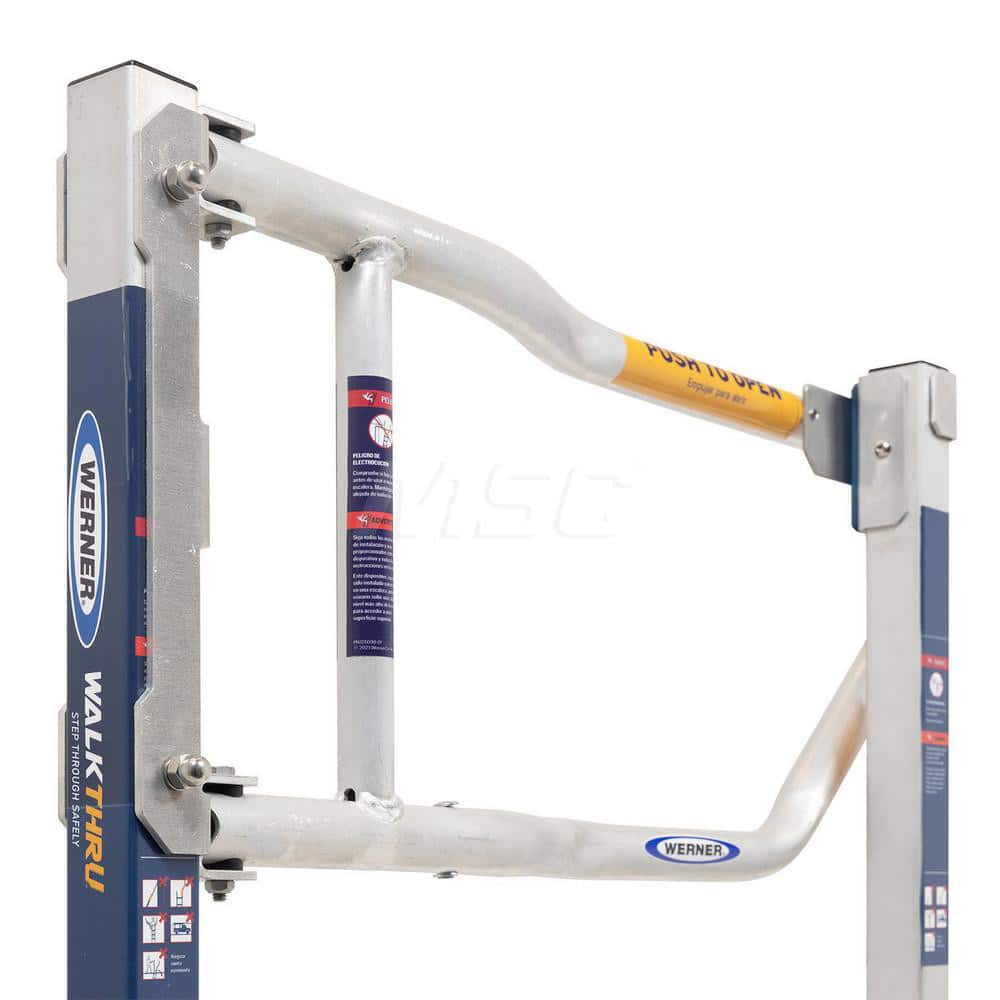 Fall Protection Extension ladder Walkthru Gate: Aluminum, Silver, Use with Werner Ladder Model #X300001 MPN:X300001