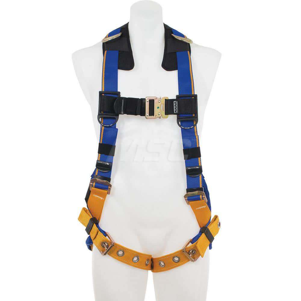 Fall Protection Harnesses: 400 Lb, Back and Side D-Rings Style, Size Medium & Large, For Retrieval & Rescue, Back & Shoulder MPN:H142002