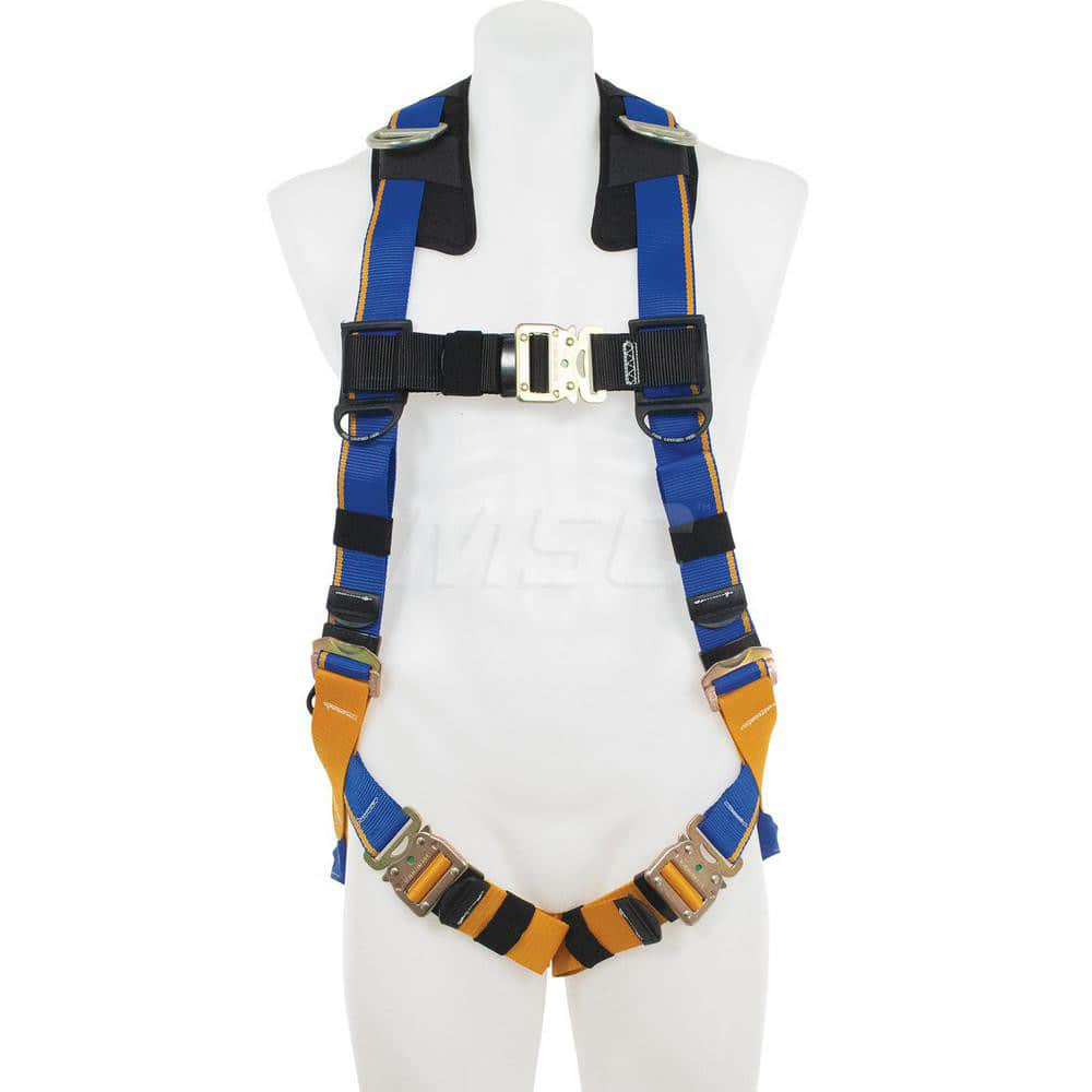 Fall Protection Harnesses: 400 Lb, Back and Side D-Rings Style, Size X-Large, For Retrieval & Rescue, Back & Shoulder MPN:H143004