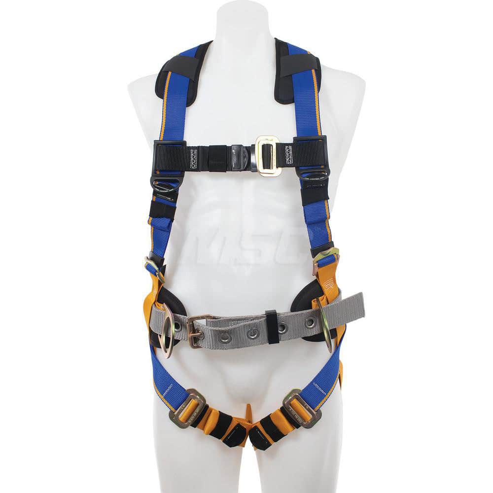 Fall Protection Harnesses: 400 Lb, Back and Side D-Rings Style, Size Small, For Construction, Back & Hips MPN:H231101