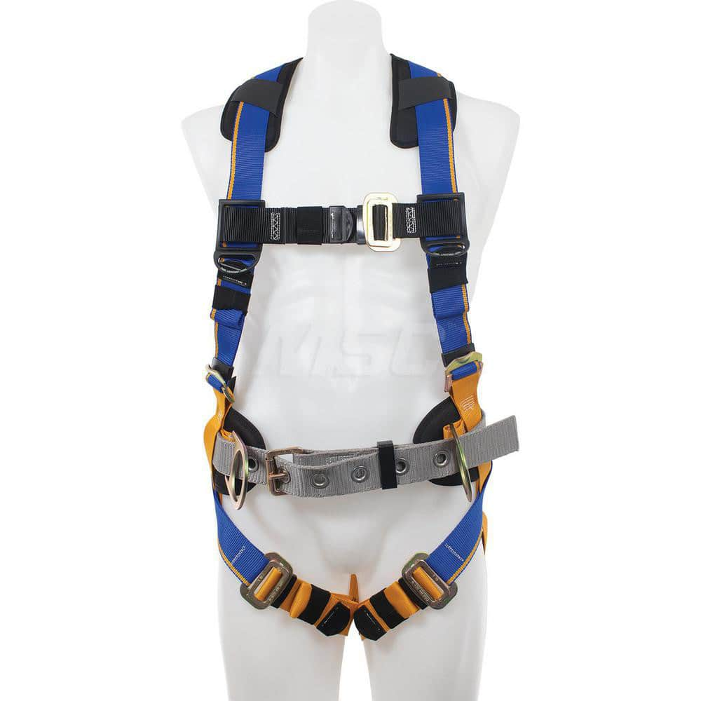 Fall Protection Harnesses: 400 Lb, Back and Side D-Rings Style, Size X-Large, For Construction, Back & Hips MPN:H231104