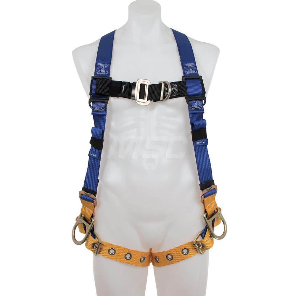 Fall Protection Harnesses: 400 Lb, Front, Back and Side D-Rings Style, Size Medium & Large, For Climbing & Positioning, Front Back & Hips MPN:H362002