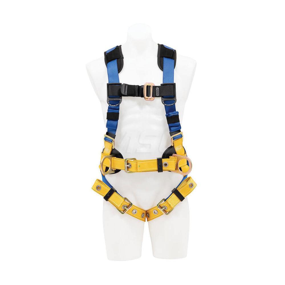 Fall Protection Harnesses: 310 Lb, Front, Back and Side D-Rings Style, Size X-Large, For Construction, Front Back & Hips MPN:H432104