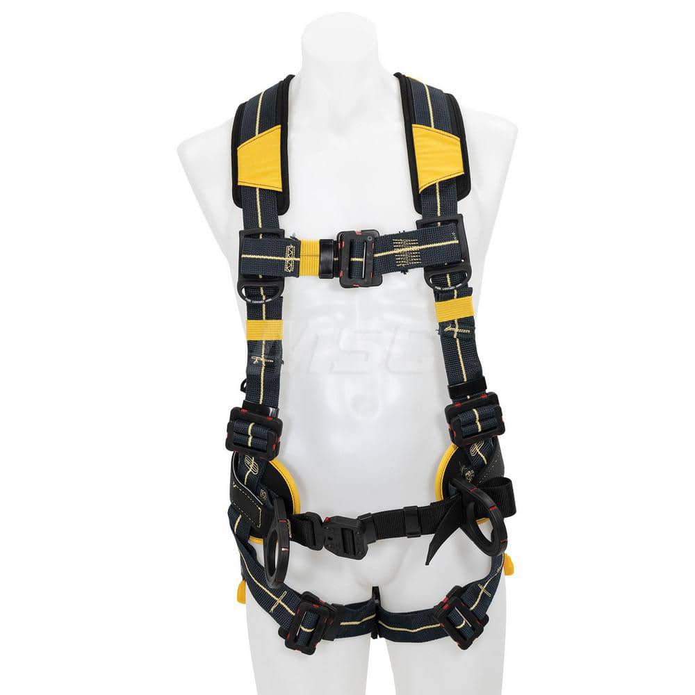 Fall Protection Harnesses: 400 Lb, Back and Side D-Rings Style, Size Medium & Large, For Construction, Back & Hips MPN:H934102