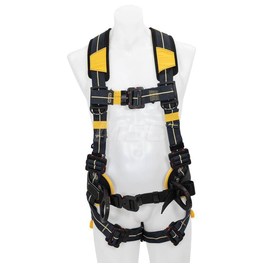 Fall Protection Harnesses: 400 Lb, Back and Side D-Rings Style, Size X-Large, For Construction, Back & Hips MPN:H934104