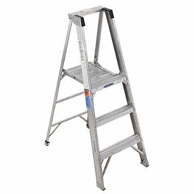 Platform Stepladder 3 ft Aluminum 300 lb MPN:P373