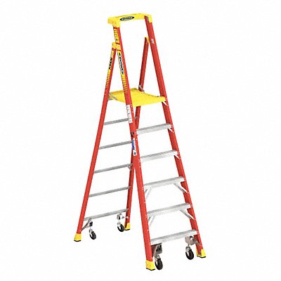 Podium Stepladder 6 ft Fiberglass 300 lb MPN:PD6206-4C