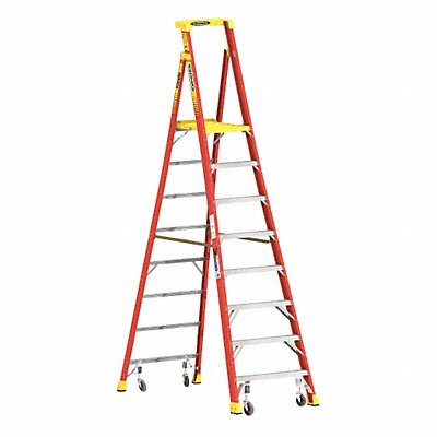 Podium Stepladder 8 ft Fiberglass 300 lb MPN:PD6208-4C