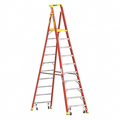 Podium Stepladder 10 ft Fiberglass 300lb MPN:PD6210-4C