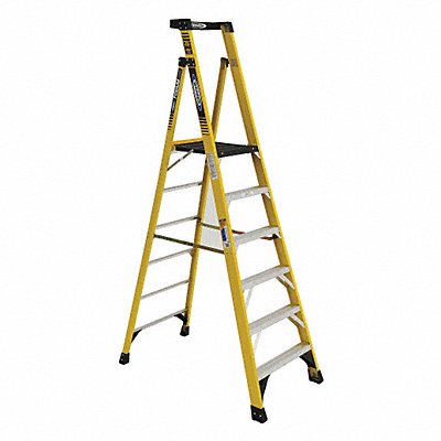 Podium Stepladder 6 ft Fiberglass 375 lb MPN:PD7306