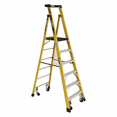 Podium Stepladder 6 ft Fiberglass 375 lb MPN:PD7306-4C