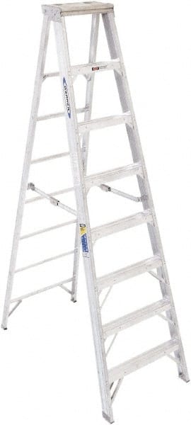 7-Step Aluminum Step Ladder: Type IAA, 375 lb Capacity, 8' High MPN:408